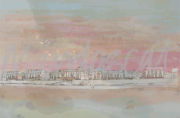 Headland Coastal Landscape Framed £55